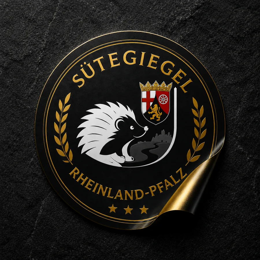 Rundes Sütegiegel in Schwarz und Gold